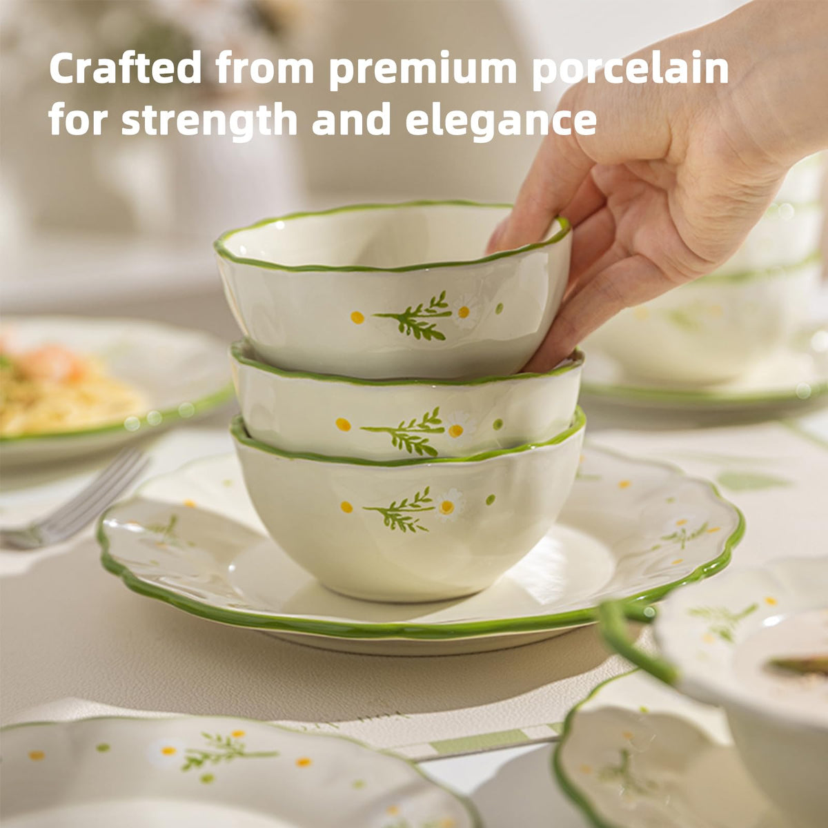 12-Piece Hand-painted Ceramic Dinnerware Set Z19937
