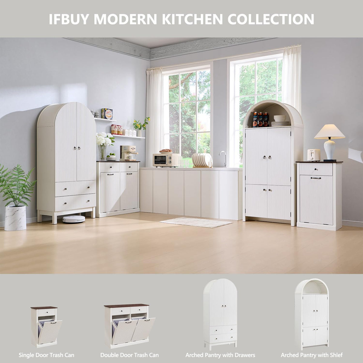 White Tilt Out Laundry Hamper Cabinet S735068