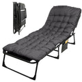 Folding Camping Cot with Mattress, Heavy Duty Foldable Bed with 3 Recline Positions, Gray A13753