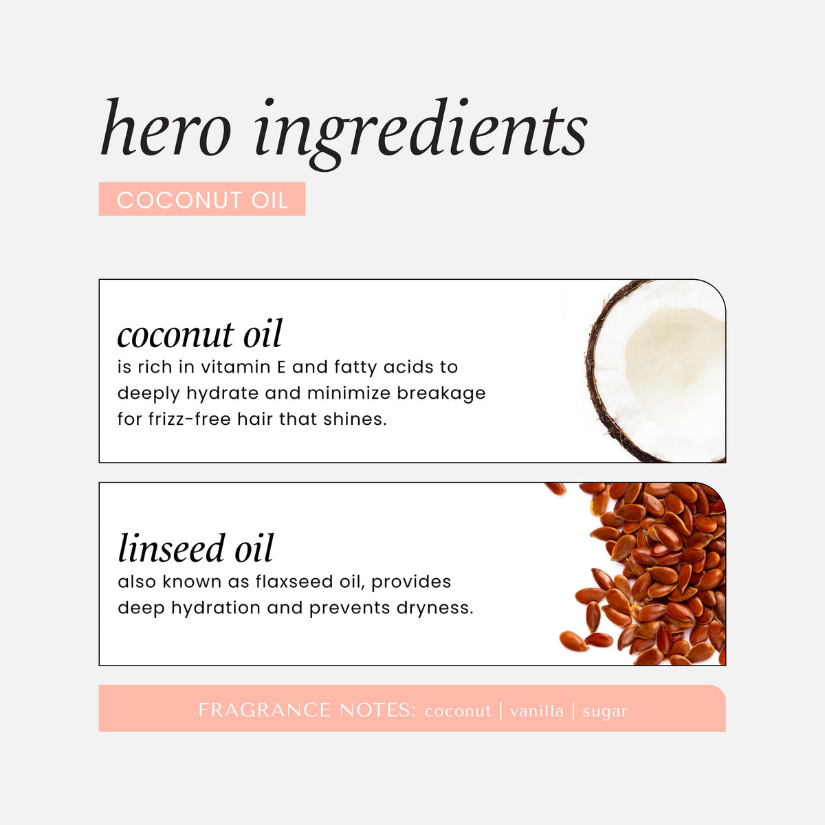 Coconut Nourishing Shampoo + Conditioner Set Sulfate-Free 12oz each I10029