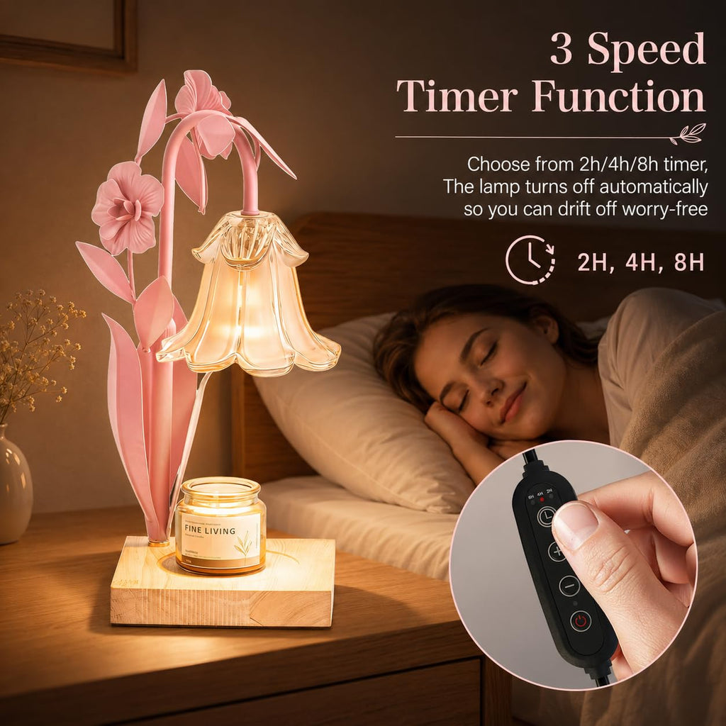 Pink Dimmable Candle Warmer Lamp with Timer X2112