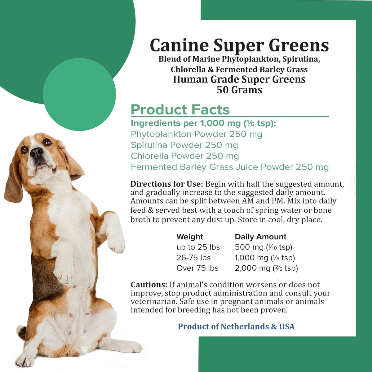 Plant-Based Dog Food Toppers Supplement Powder 50g U392