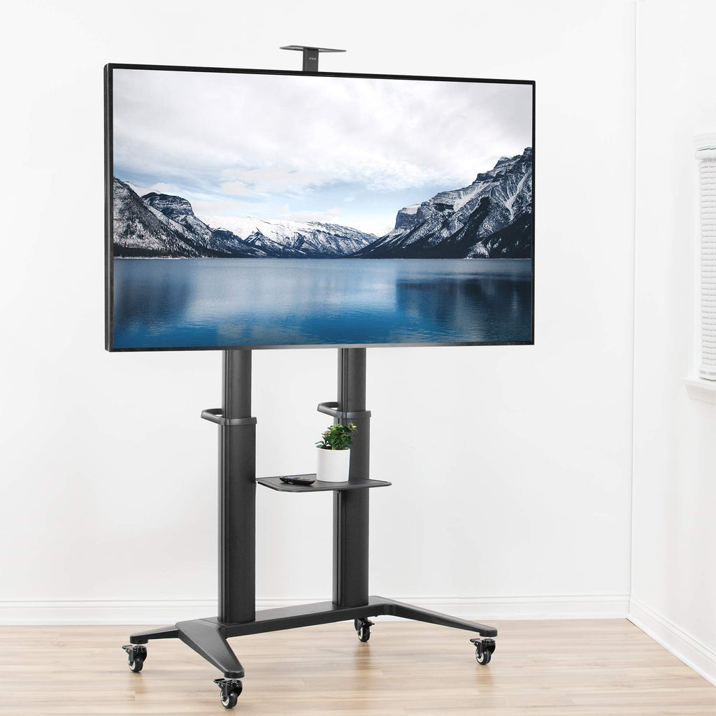 Aluminum Mobile TV Cart for 32 to 120 inch Screens up to 308 lbs, Black D55725