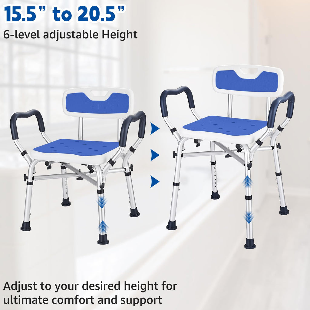 Blue Adjustable Shower Chair N8604