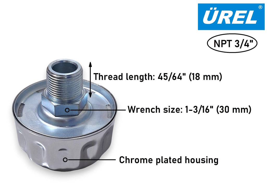 Hydraulic Tank Breather Cap NPT 3/4 in Threaded Chrome Plated A52959