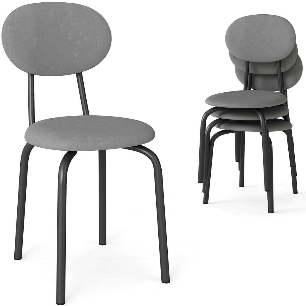 Stackable Dining Chairs Set of 4 Grey S922294