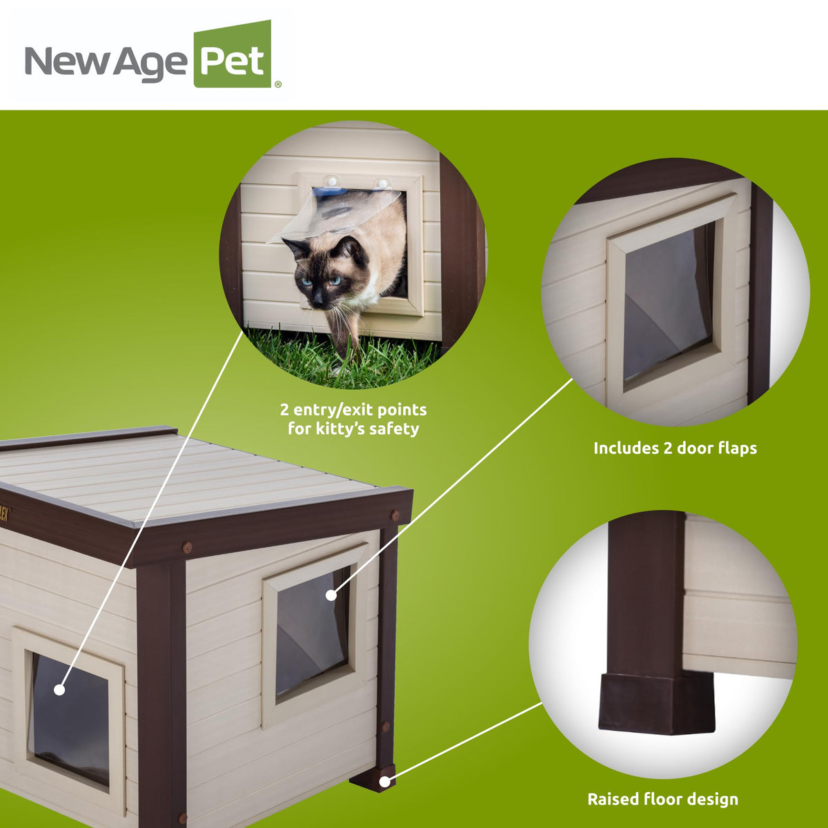 Maple Brown Outdoor Cat House T34439