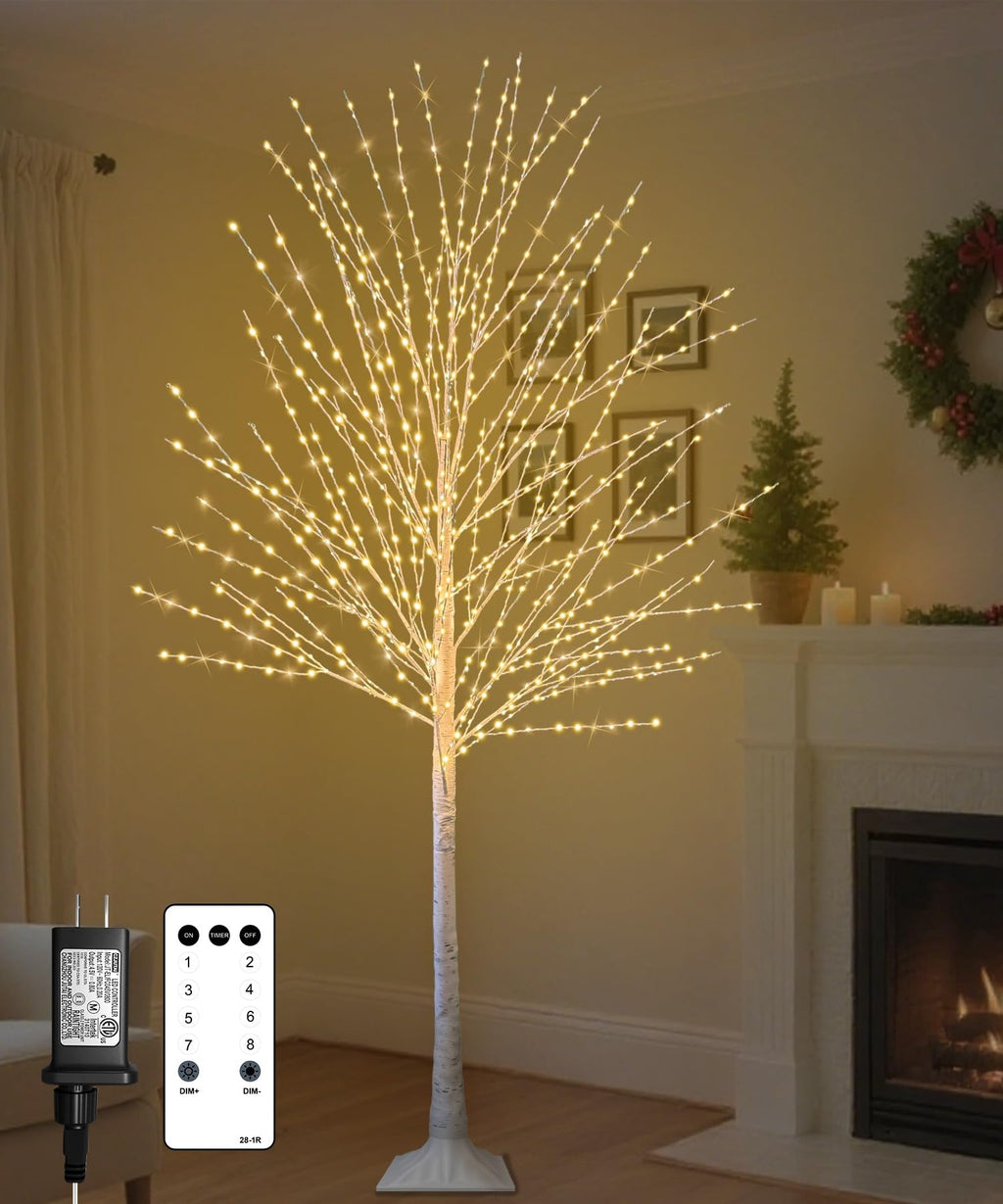 6FT Lighted Birch Tree with 880 LED Lights S9774