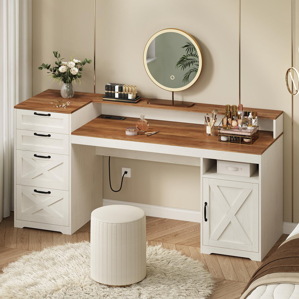 63" Computer Desk with 4 Drawers D245