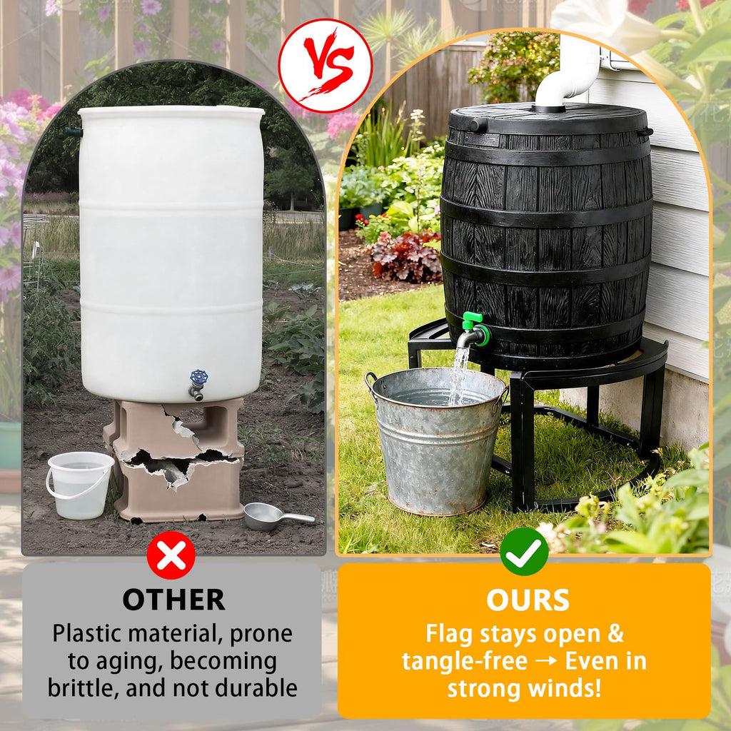 Heavy-Duty Stainless Steel Rain Barrel Stand E9784