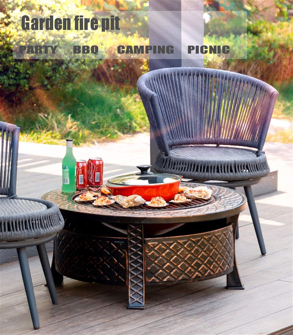 Wood-Burning Fire Pit Bowl with Spark Screen N326