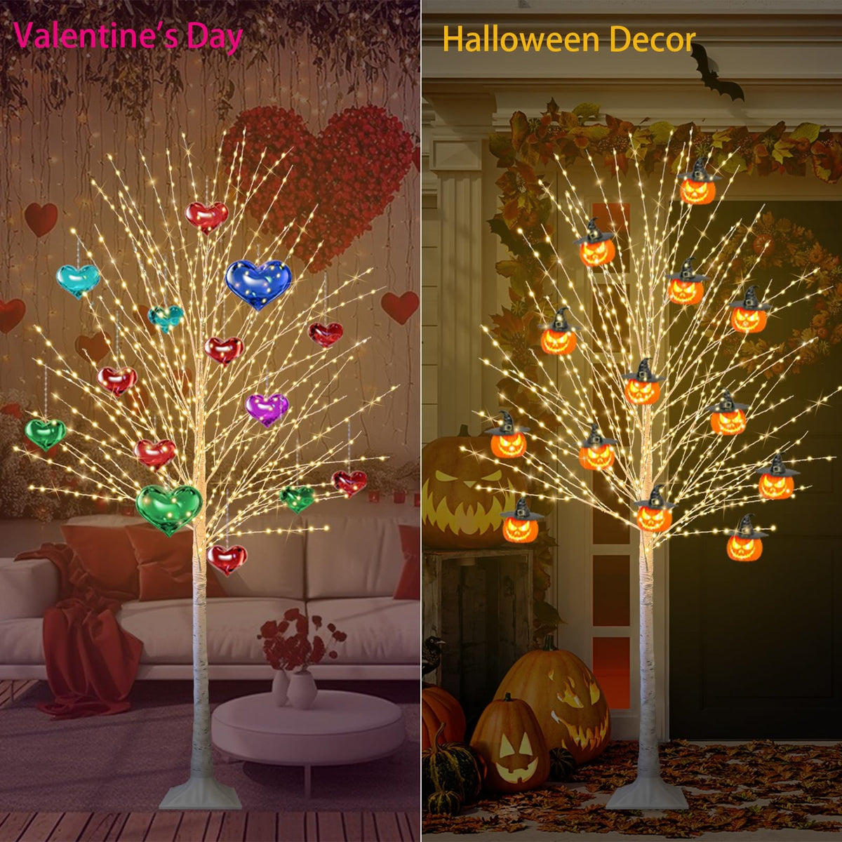 6FT Lighted Birch Tree with 880 LED Lights S9774