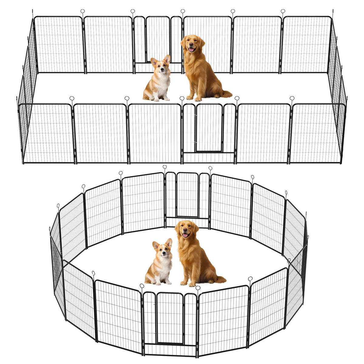 Heavy-Duty Iron Exercise-Pen System Portable Yard Camping Kennel Alternative T835