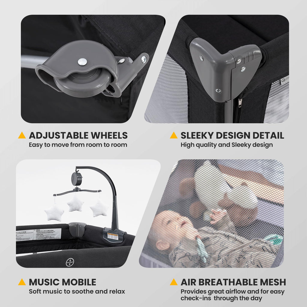2-in-1 Pack and Play with Mattress, Bassinet and Playpen V565