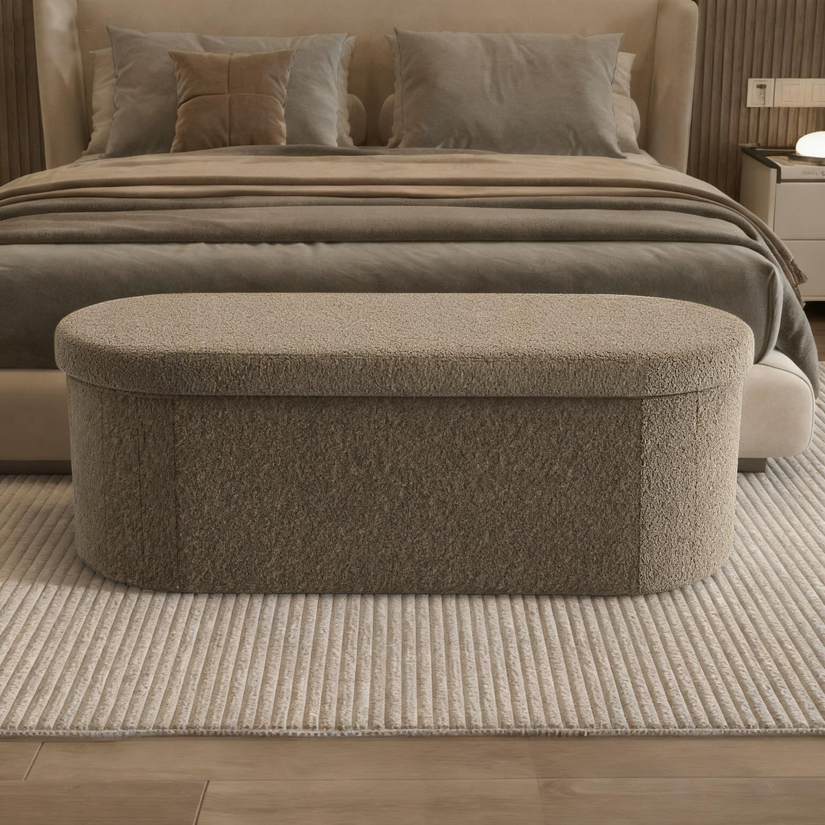 Oval Storage Ottoman N640
