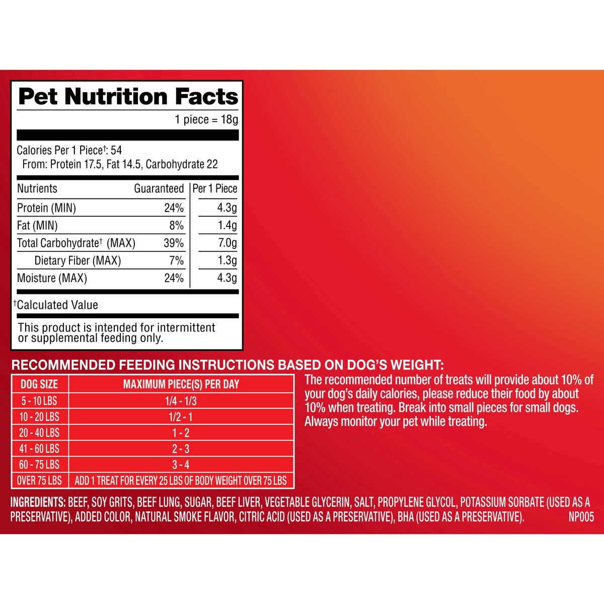Original Beef Recipe Dog Treats 38 Oz. Bag Z24012