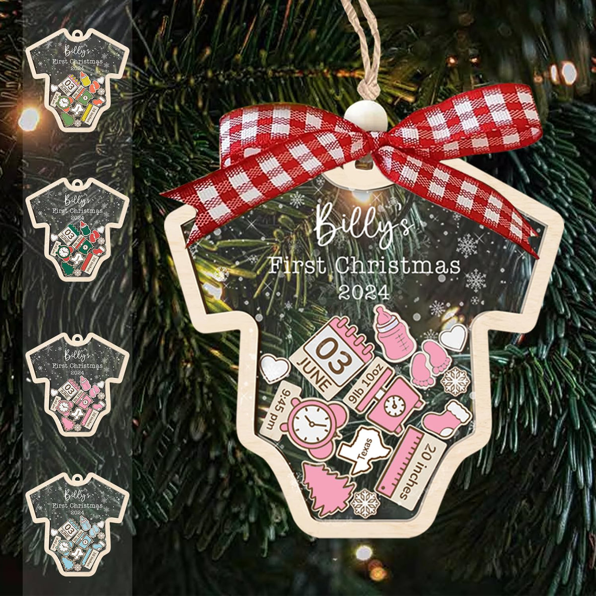 Baby's First Christmas Ornament 2026 Acrylic Wooden 5" W1539