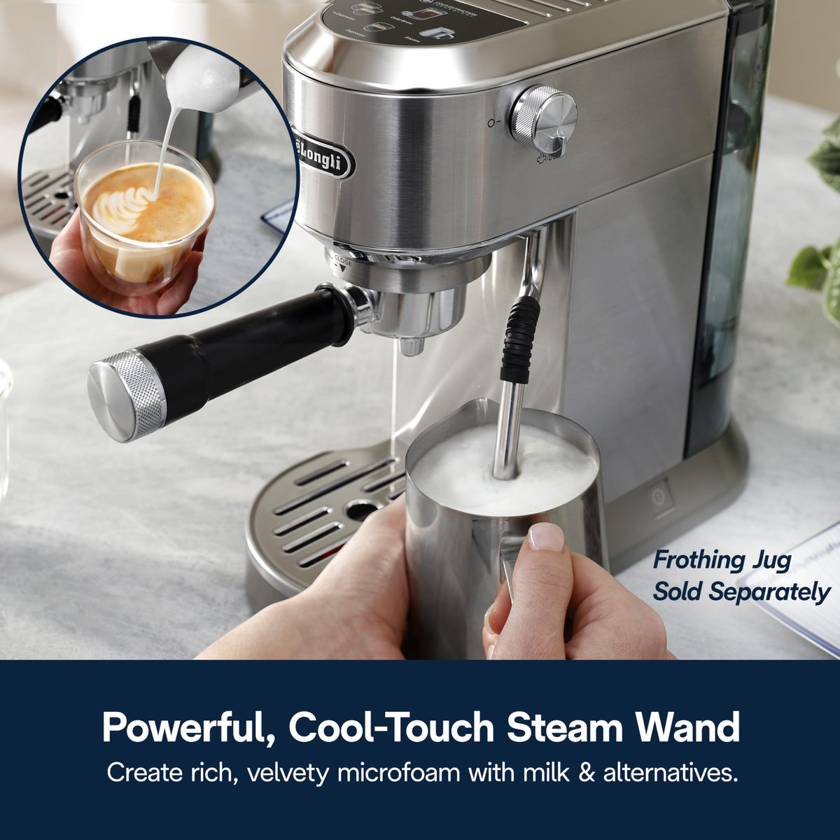 Compact Espresso Machine with Milk Frother L504415
