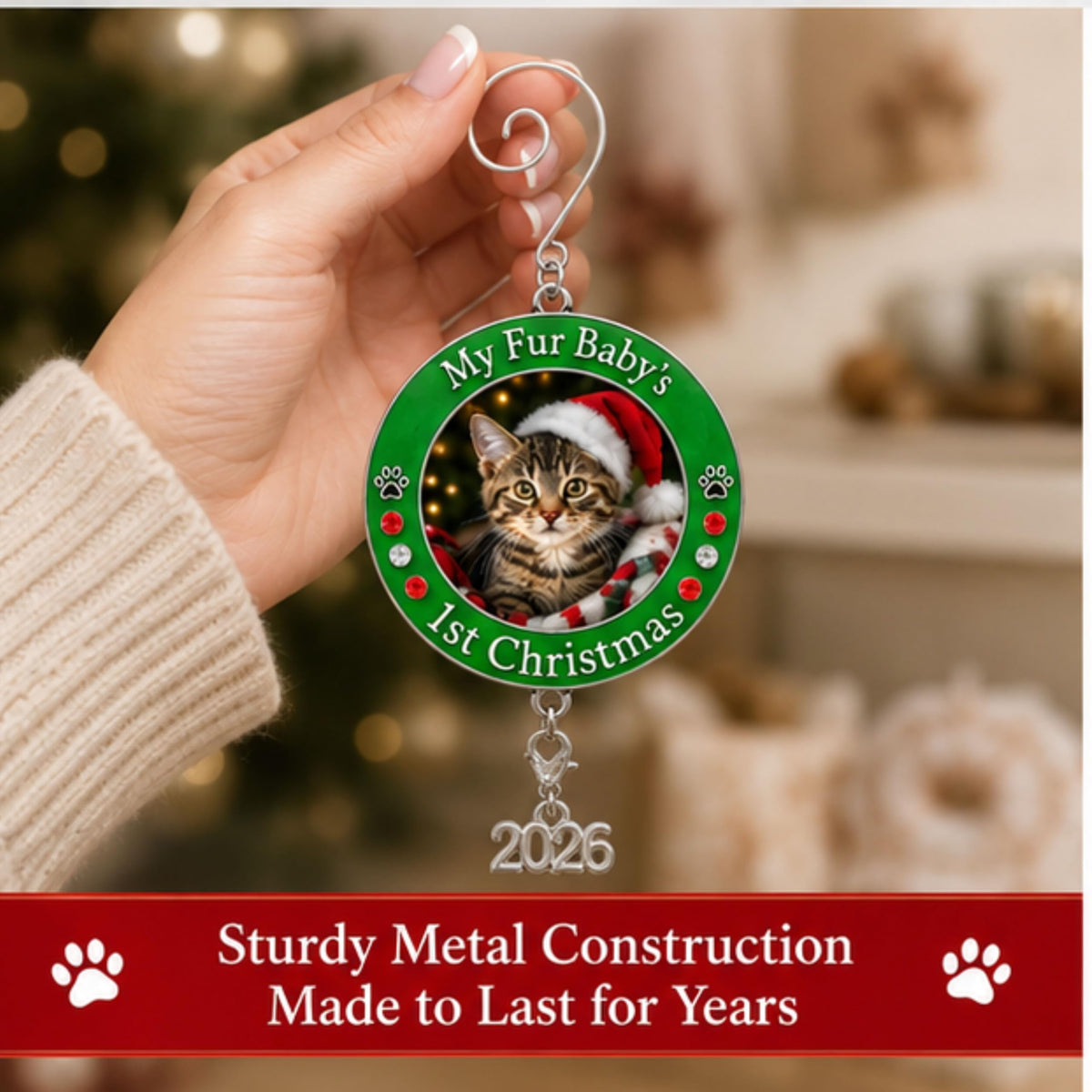 Dog Christmas Photo Ornament 3-Pack 3 Inch Z12349