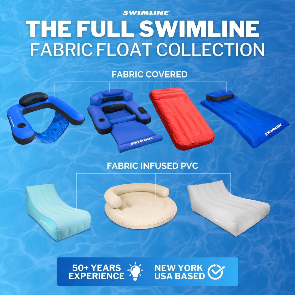 Fabric Covered Inflatable Pool Lounger with Cup Holder N41705