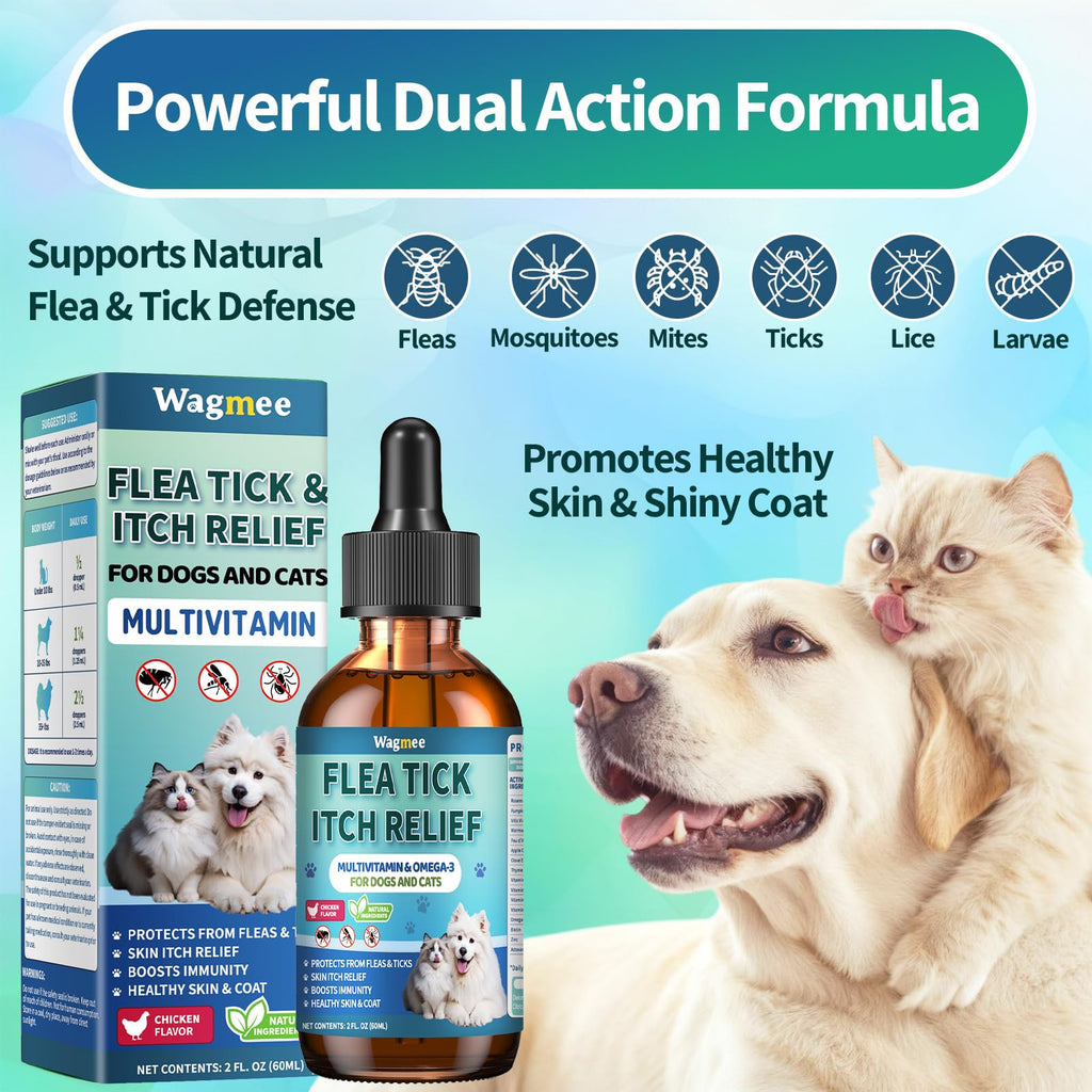 Natural Oral Flea and Tick Drops with Multivitamin for Pets H169