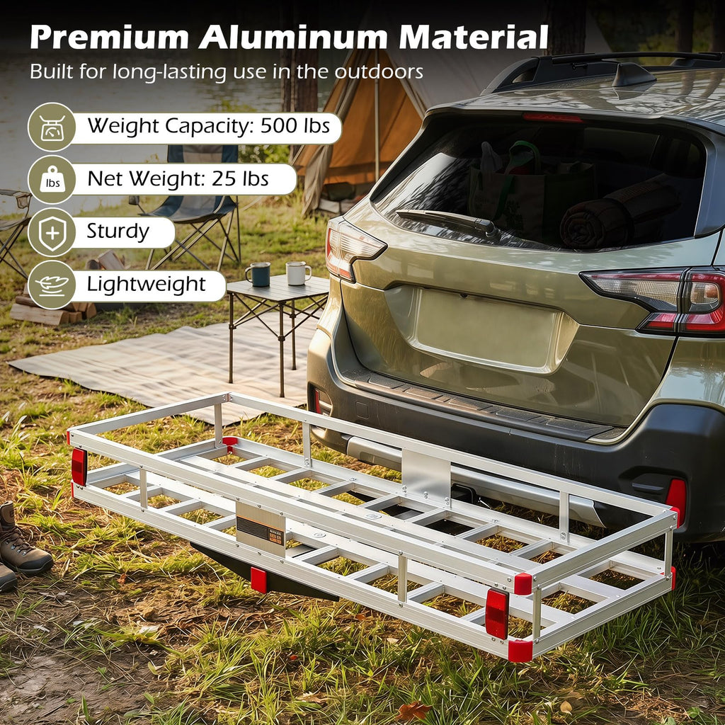 Aluminum Hitch Mount Cargo Carrier with 500LBS Capacity P723