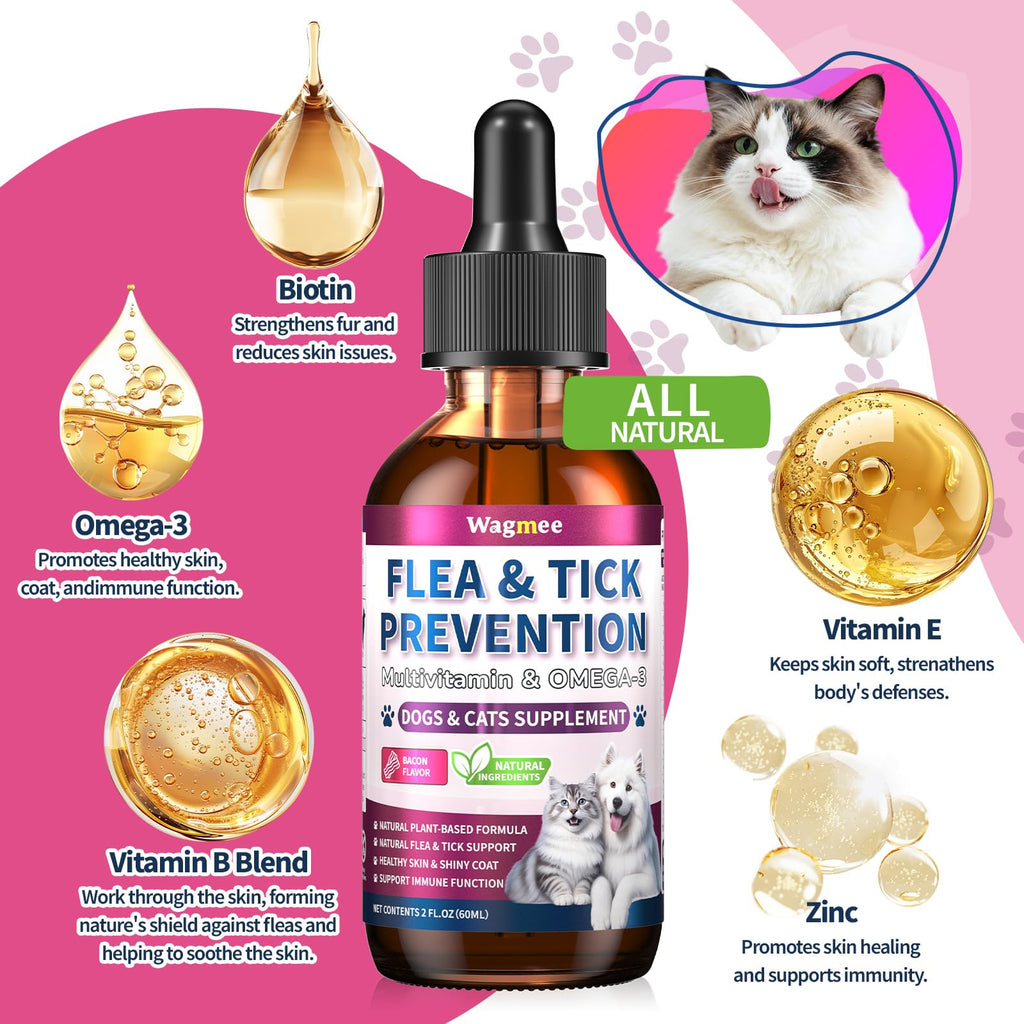 Natural Oral Flea and Tick Drops with Multivitamin for Pets H169