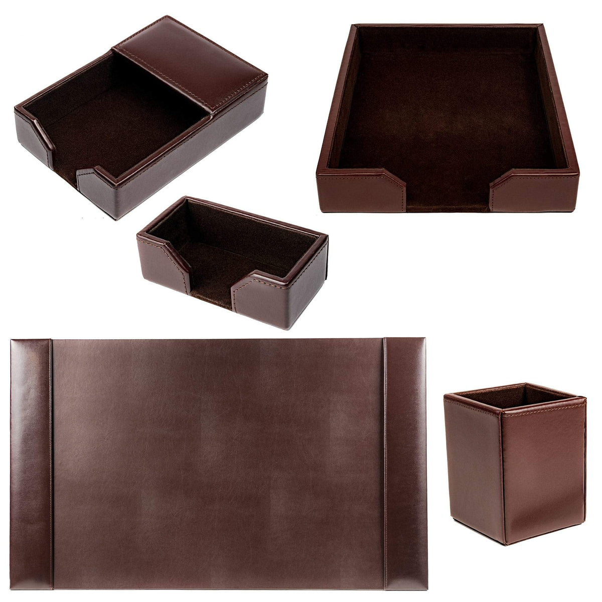 Bonded Leather Desk Set 5 Piece B90037