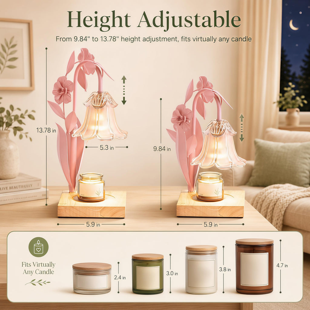 Pink Dimmable Candle Warmer Lamp with Timer X2112