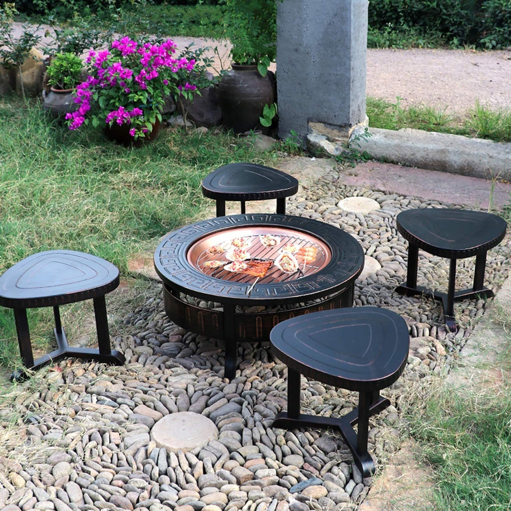 Wood-Burning Fire Pit Bowl with Spark Screen N326