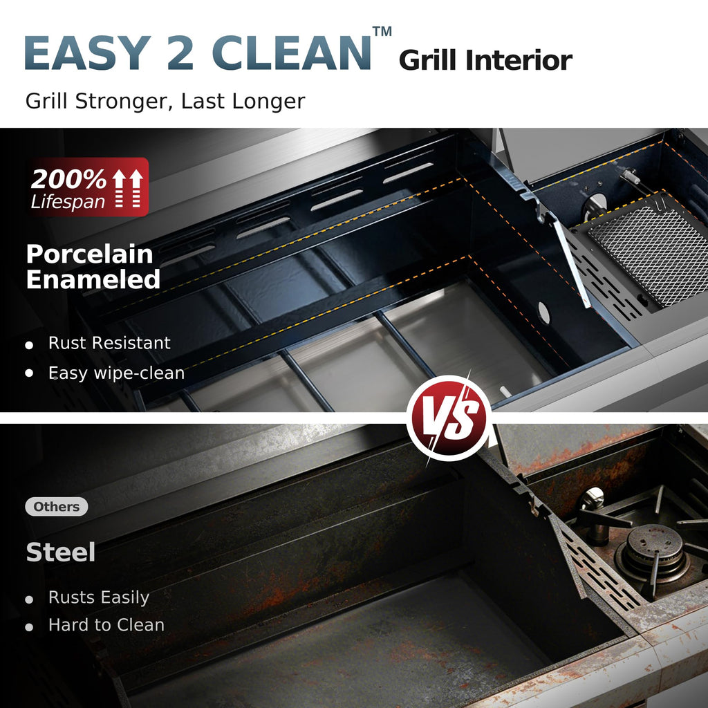 4 Burner Gas Grill with Infrared Side Burner Y383175