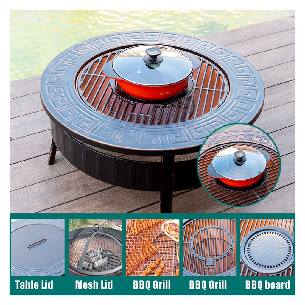 Wood-Burning Fire Pit Bowl with Spark Screen N326
