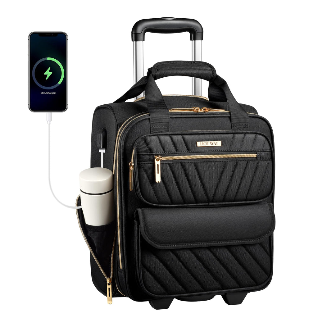 16” Softside Underseat Carry On Luggage with Wheels J5460