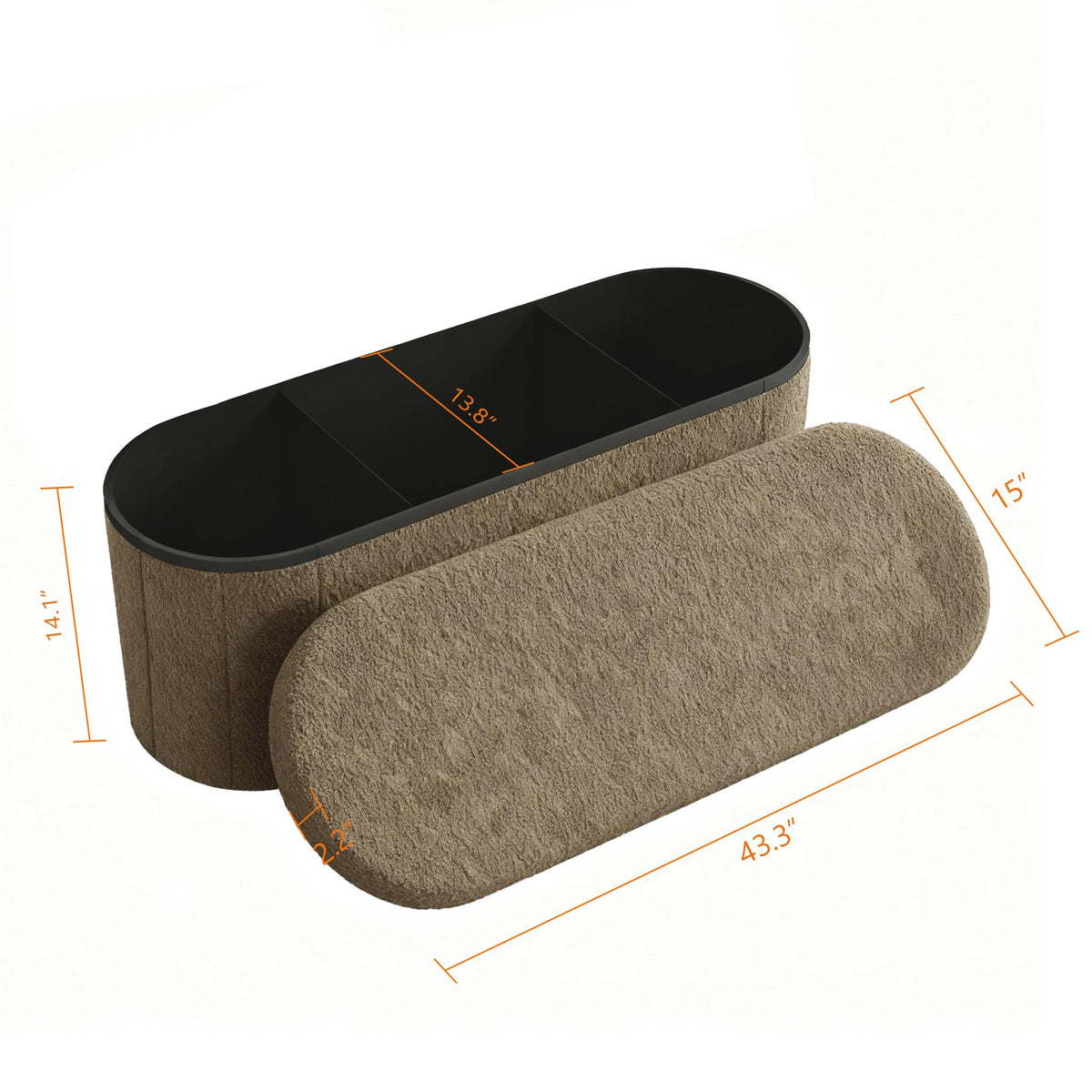 Oval Storage Ottoman N640