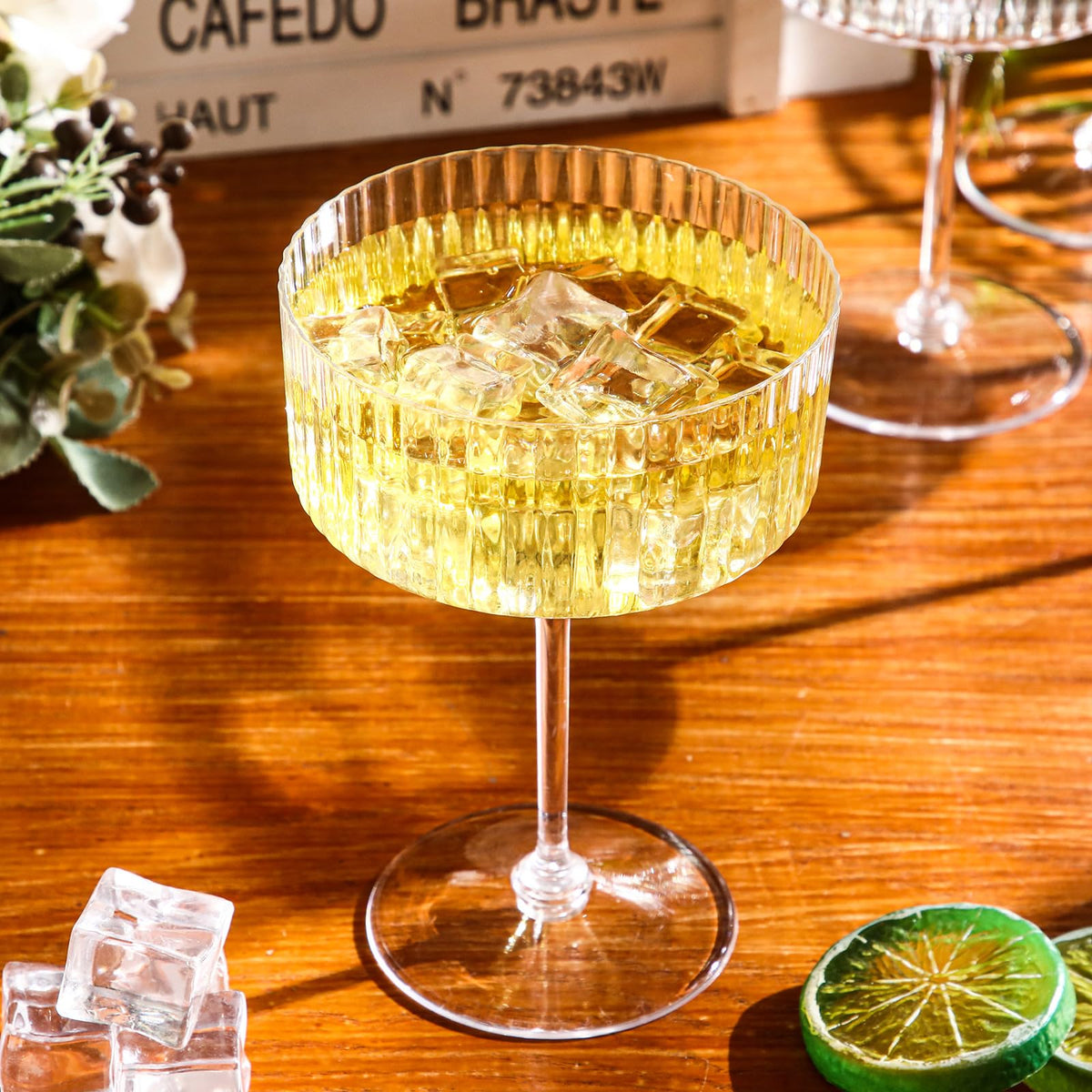 6 Pcs 10 oz Clear Plastic Martini Glasses G400