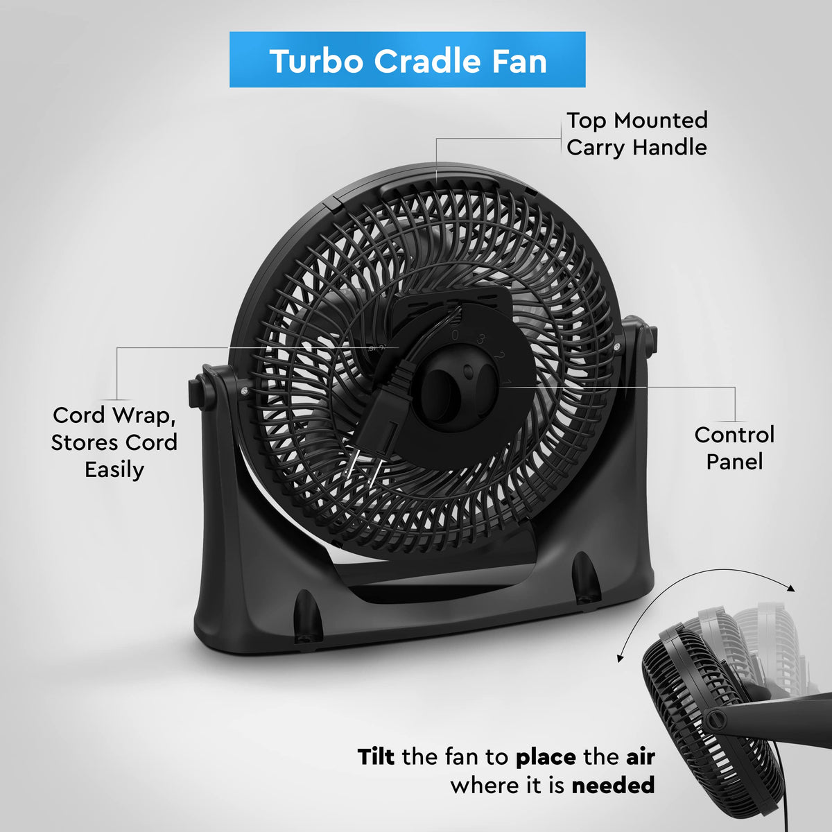 9 inch 3-Speed Floor Fan with Wall-Mounting X8540