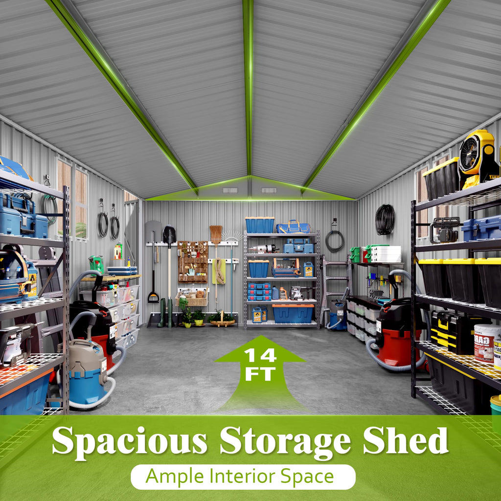 10x14 FT Outdoor Metal Storage Shed M437041