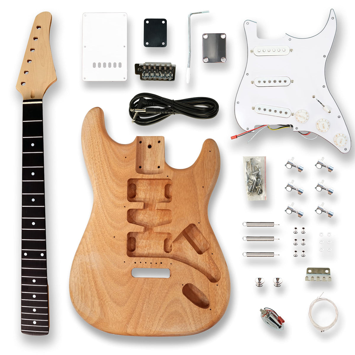 Electric Guitar Kit Okoume Body Maple Neck Ebony Fingerboard E31803