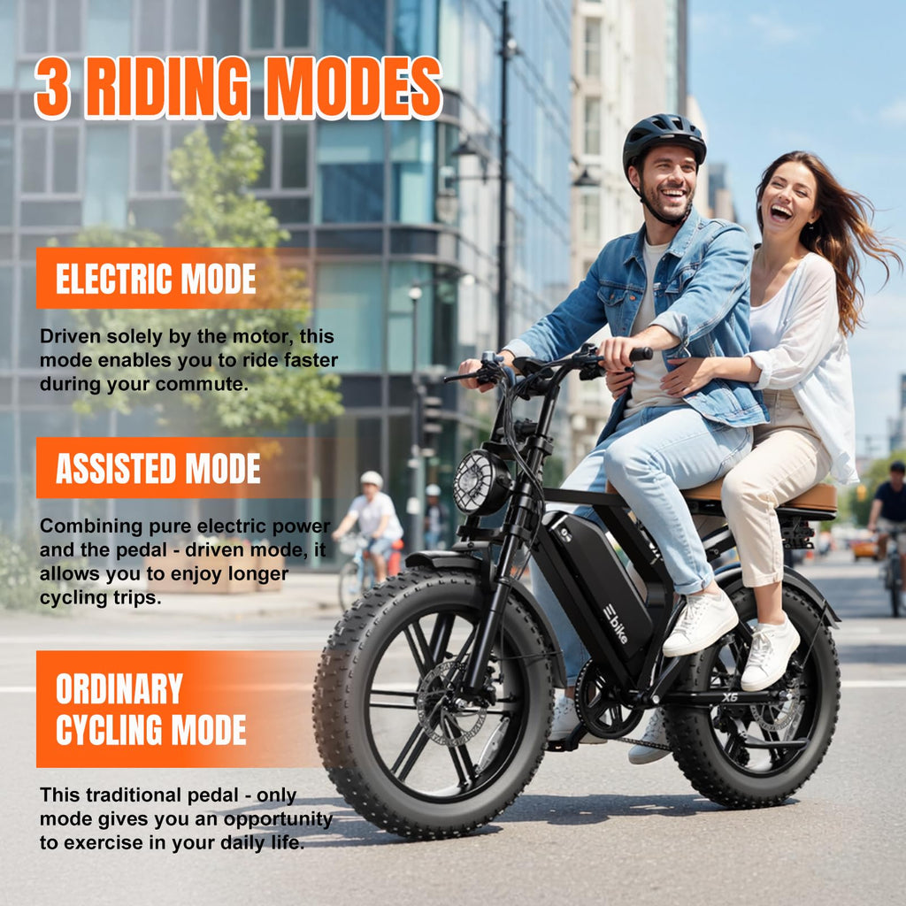 Electric Bike 48V 15 Ah Battery 2000W Peak Motor T8055