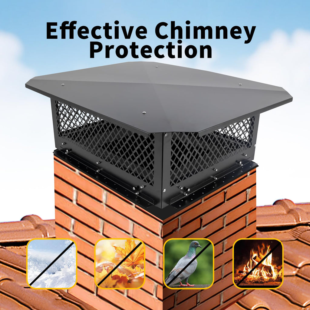 Black Galvanized Steel Chimney Cap T97980