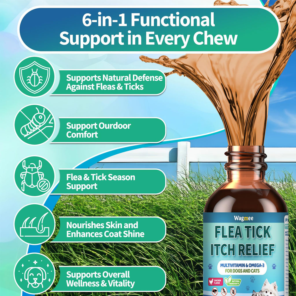 Natural Oral Flea and Tick Drops with Multivitamin for Pets H169