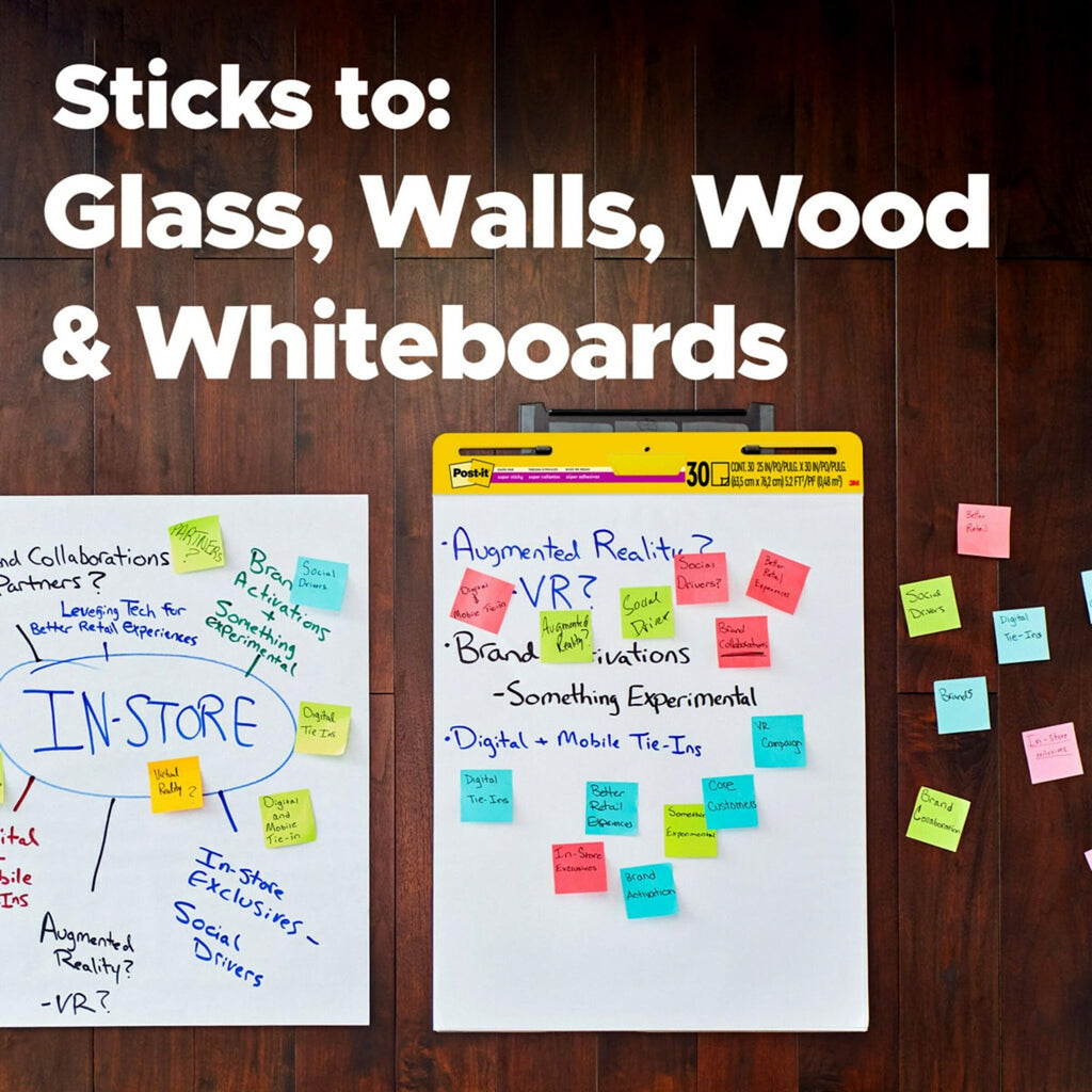 Super Sticky Easel Pads, 25" x 30", 6 Pads, White D14256