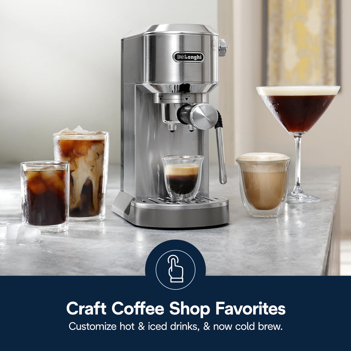 Compact Espresso Machine with Milk Frother L504415