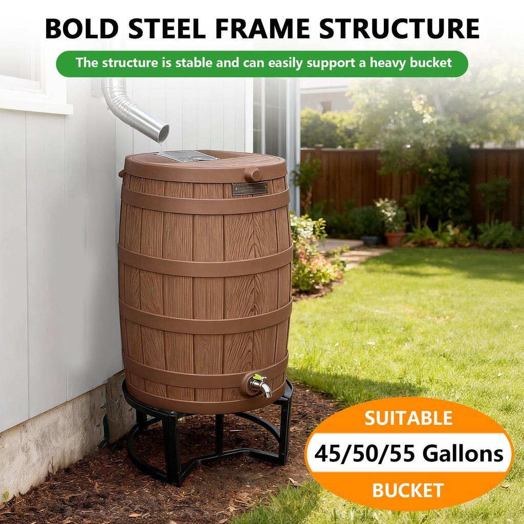 Heavy-Duty Stainless Steel Rain Barrel Stand E9784