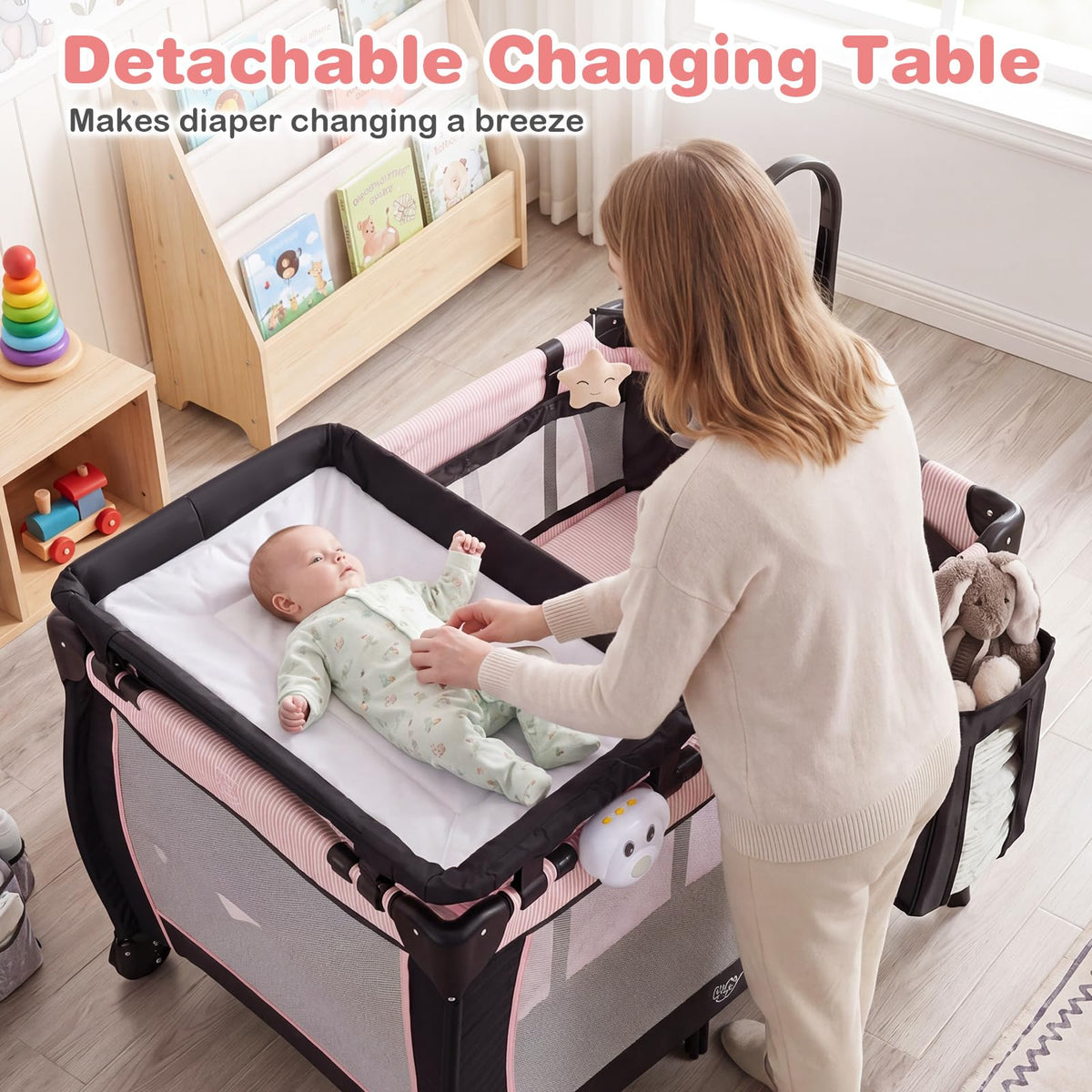 3 in 1 Pack and Play Portable Baby Playard with Bassinet G838524