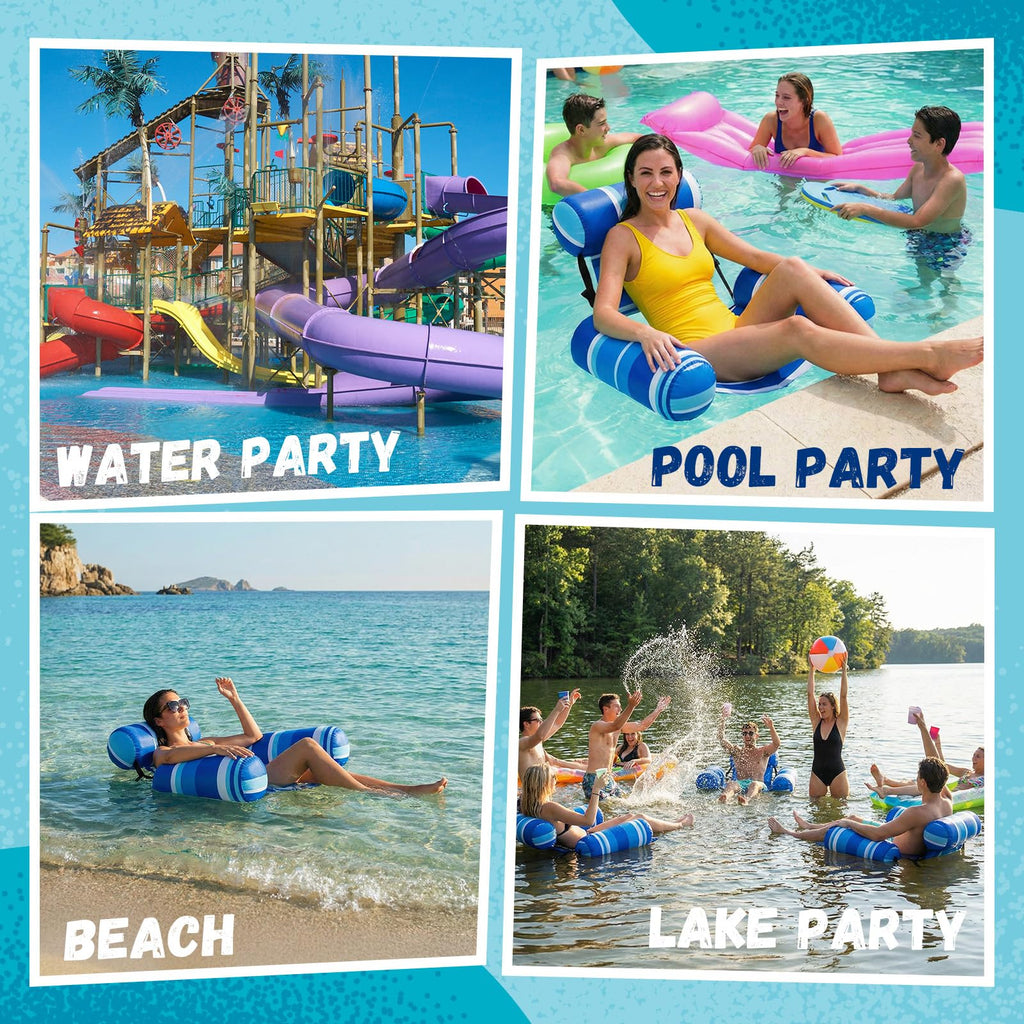 4 Packs Inflatable Pool Floats Chairs Q54869