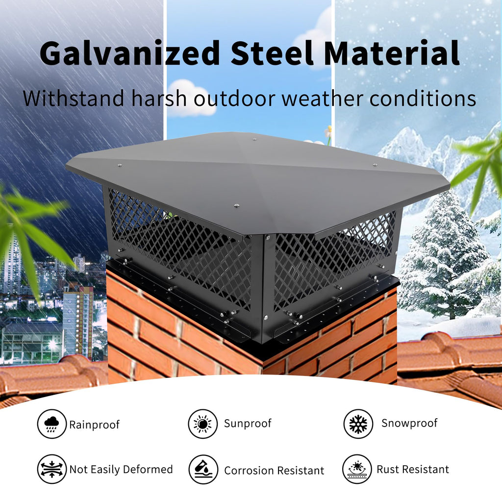 Black Galvanized Steel Chimney Cap T97980