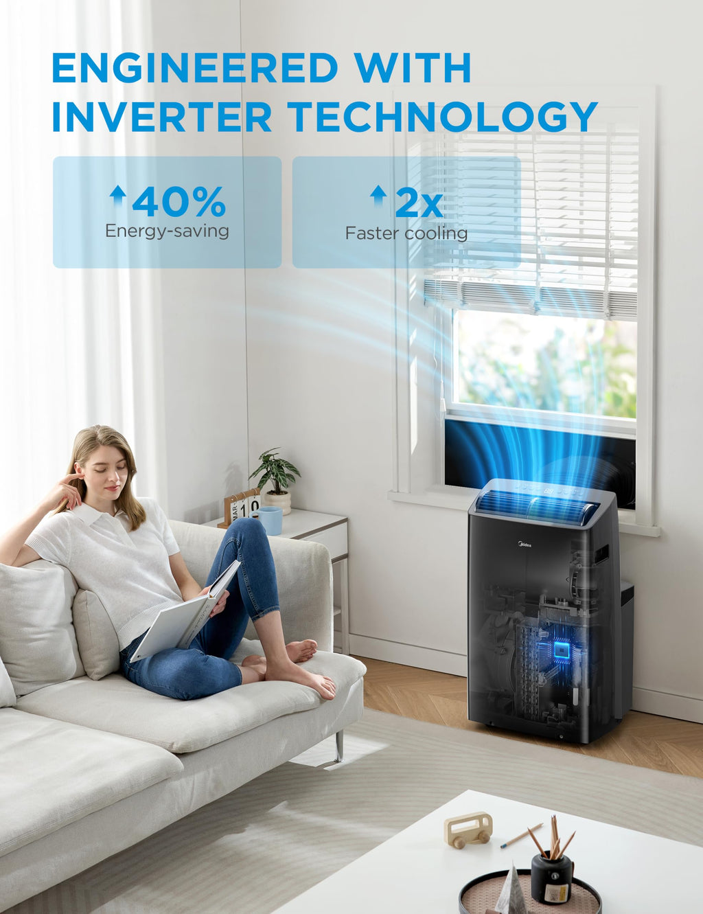 14,000 BTU Portable Air Conditioner with Heat V99341