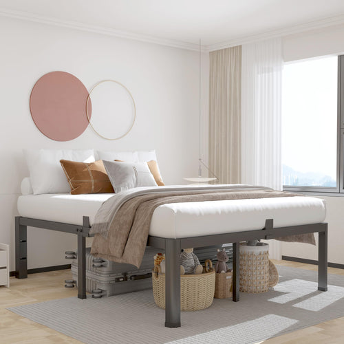 18 Inch Queen Bed Frame with Rounded Corner M8269