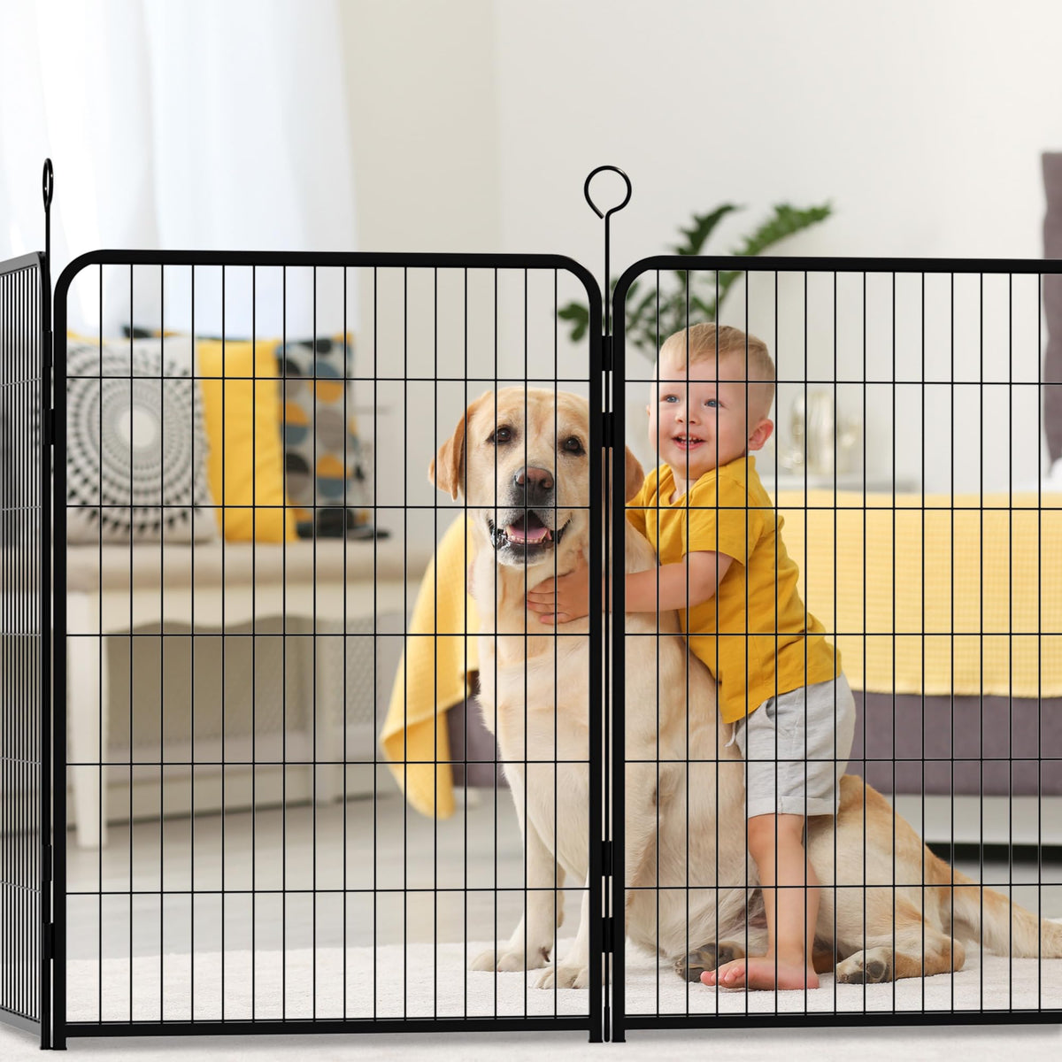 Heavy-Duty Iron Exercise-Pen System Portable Yard Camping Kennel Alternative T835